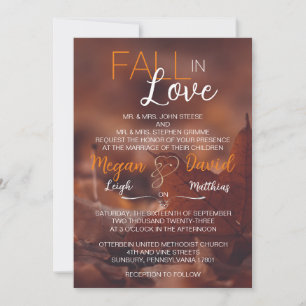 Fall In Love Leaves Wedding Invitation
