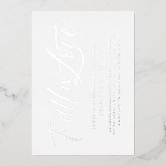 Fall In Love Lettering Silver Engagement Party (Front)