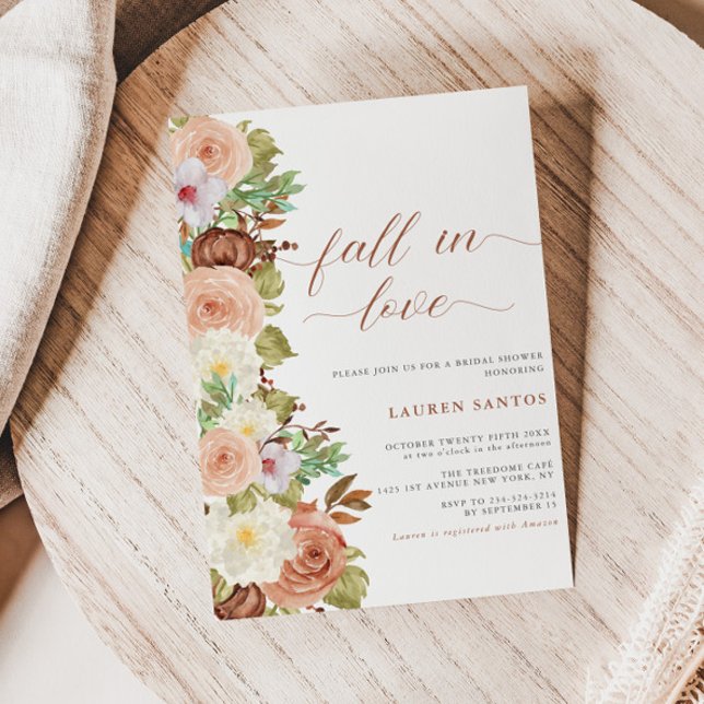 Fall in Love - Minimal Autumn Bridal Shower |  Invitation (Available for print and instant digital download!)