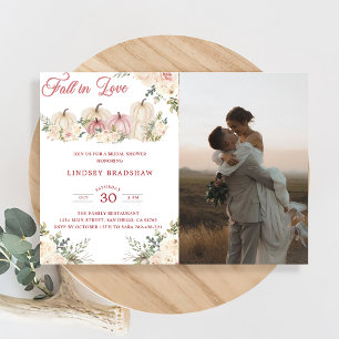 Fall In Love Minimalist Bridal Shower Invitation