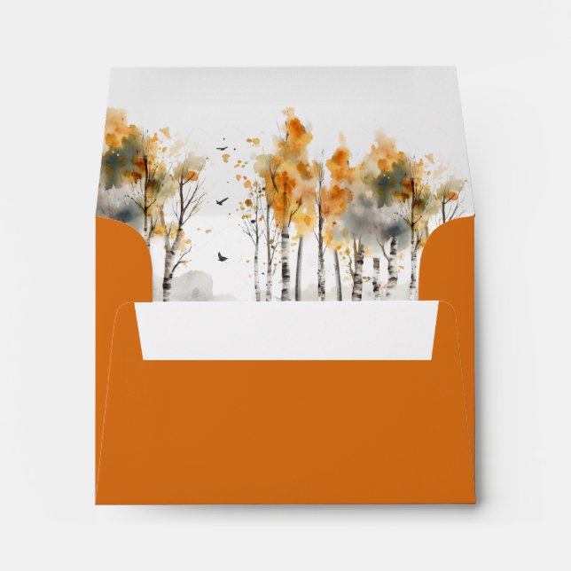 Fall in Love Mountain Wedding RSVP Reply Envelope (Back (Bottom))
