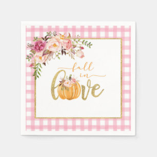 Fall in Love Napkin - Pink Gingham