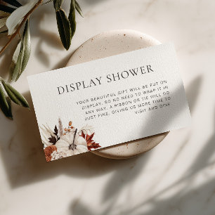 Fall in Love Neutral Pumpkin Bridal Shower Enclosure Card