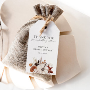 Fall in Love Neutral Pumpkin Frame Welcome Gift Tags