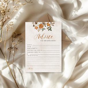 Fall in Love Newlywed Advice and Wishes Game Invitation