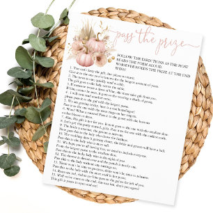 Fall in Love  Pass the Prize Bridal Shower Game Flyer