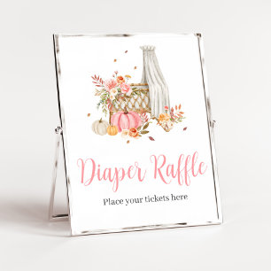 Fall In Love Pink Pumpkin Baby Shower Poster