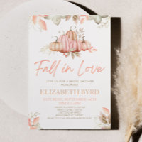 Fall In Love Pink Pumpkin Bridal Shower