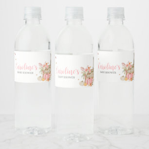 Fall In Love Pink Pumpkin Water Bottle Label