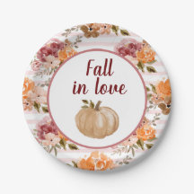 Fall in Love Plates Pumpkin Bridal Shower