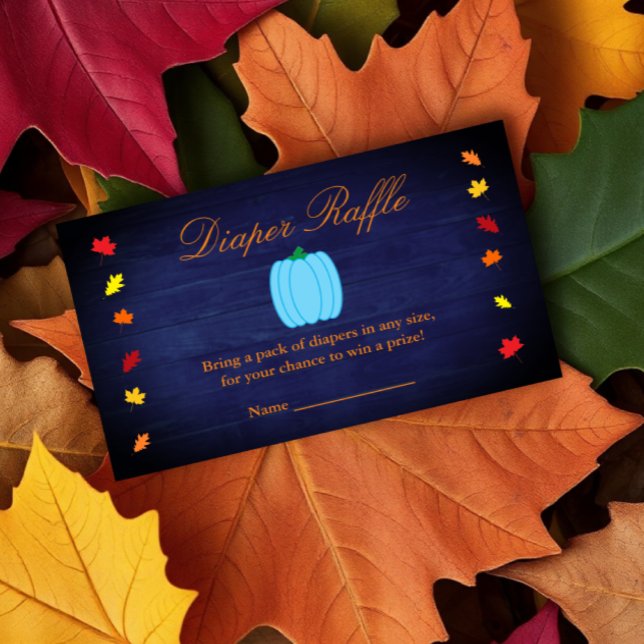 Fall In Love Pumpkin Baby Shower Diaper Raffle Enclosure Card (Creator Uploaded)