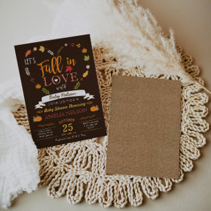 Fall In Love Pumpkin Baby Shower Invitation