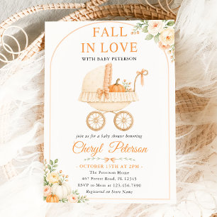 Fall In Love Pumpkin Baby Shower Invitation
