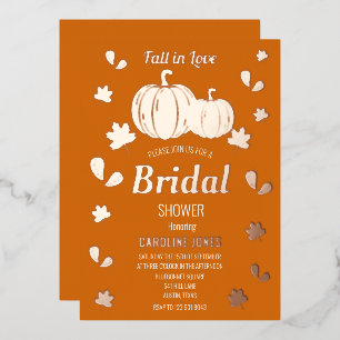 Fall in Love Pumpkin Boho Gold Foil Bridal Shower