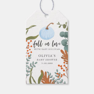 Fall In Love Pumpkin Boy Baby Shower Gift Tags