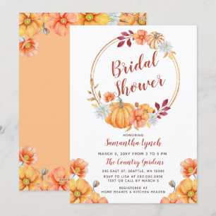Fall in Love Pumpkin Bridal Shower Invitation
