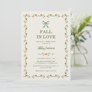 Fall In Love Pumpkin Bridal Shower Invitation