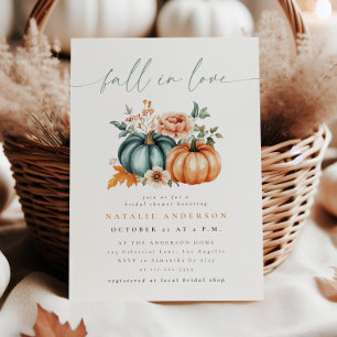 Fall in Love Pumpkin Bridal Shower Invitation