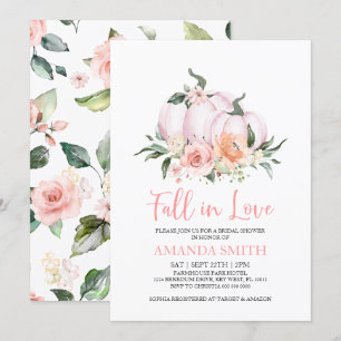 Fall in Love Pumpkin Bridal Shower Invitation