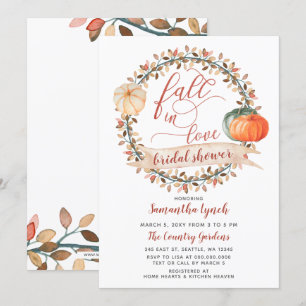 Fall in Love Pumpkin Bridal Shower Invitation