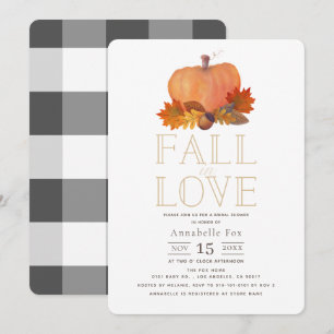 Fall in Love Pumpkin Bridal Shower Invitation