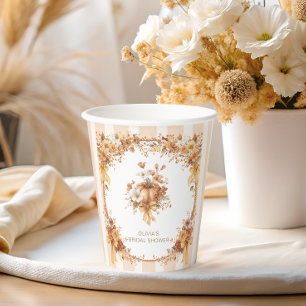 Fall in Love Pumpkin Bridal Shower  Paper Cups