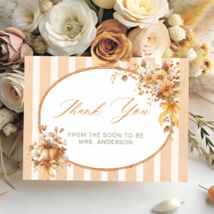 Fall in Love Pumpkin Bridal Shower Thank You Card