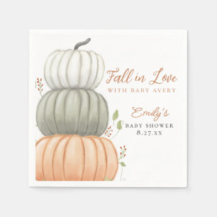 Fall in Love Pumpkin Fall Baby Shower Napkin