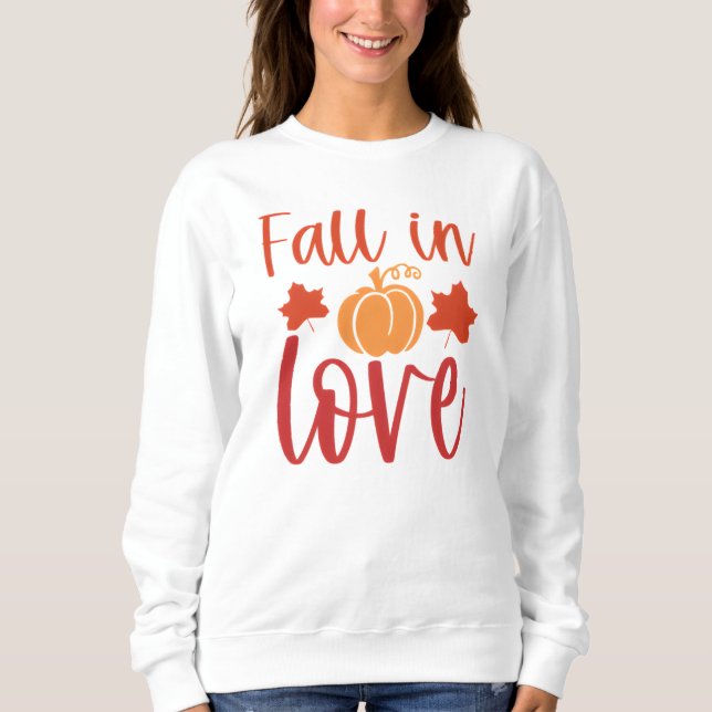 Fall in Love Pumpkin Floral Sweatshirt (Front)