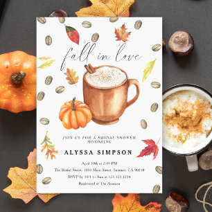 Fall in Love Pumpkin Latte Bridal Shower Invita Invitation