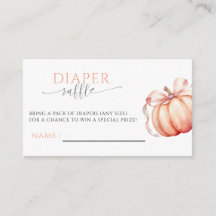 Fall in Love Pumpkin Pink Bow Diaper Raffle