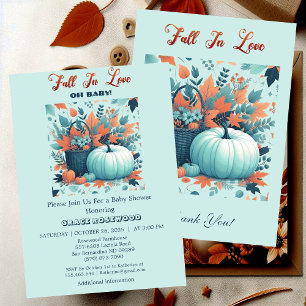 Fall In Love Pumpkin Rustic Country Baby Shower  Invitation
