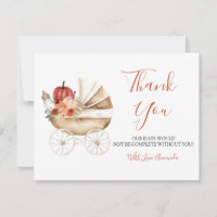 Fall In Love Pumpkin Stroller Floral Baby Shower