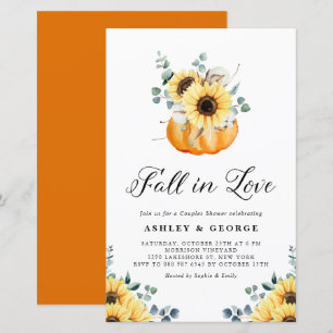 Fall In Love Pumpkin Sunflower Couples Shower