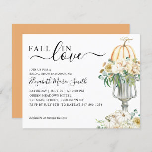 Fall in Love Pumpkin Vase Bridal Shower Invite