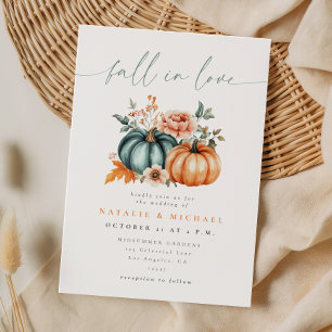 Fall in Love Pumpkin Wedding Invitation