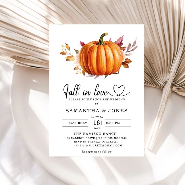 Fall in Love Pumpkin  Wedding Invitation (Creator Uploaded)