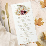 Fall in Love Pumpkin Wedding Menu Cards<br><div class="desc">Create an elegant and timeless fall-themed wedding suite that effortlessly reflects your style with personalized details.</div>