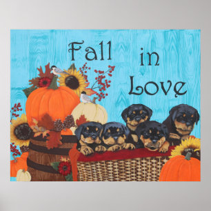 Fall in Love Rottweiler Print