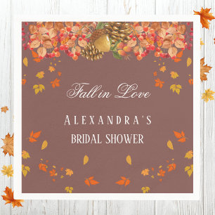 Fall in Love Rustic Autumn Bridal Shower Napkin
