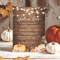 Fall in Love Rustic Autumn Floral Pumpkin Wedding