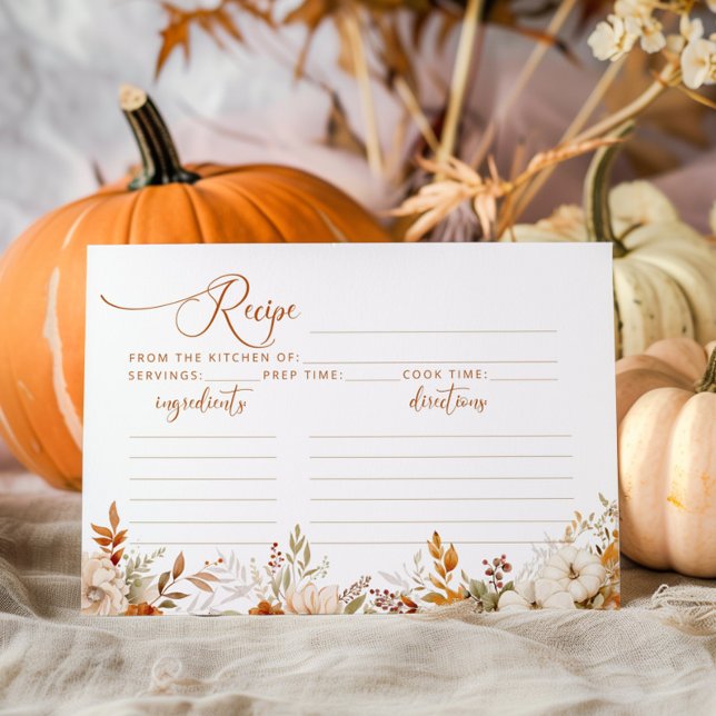 Fall in love rustic bridal recipe card (Creator Uploaded)