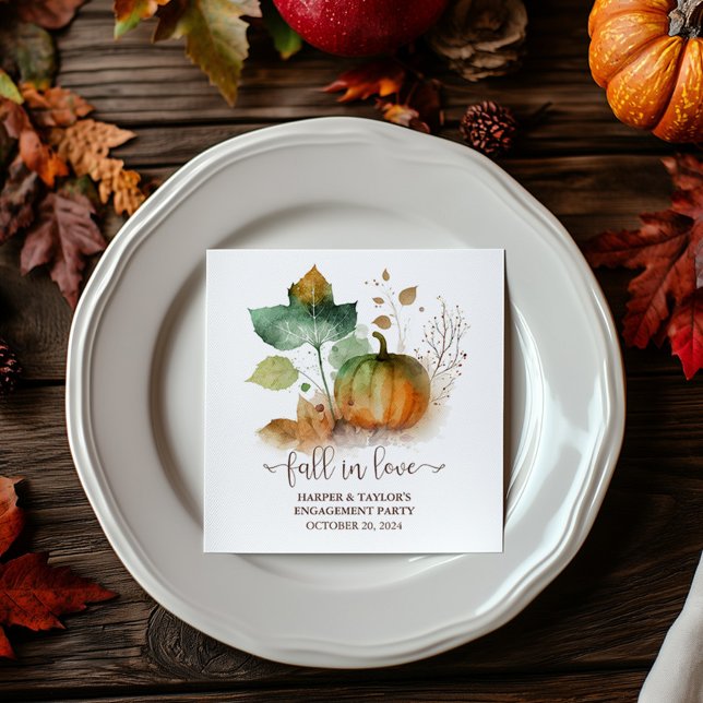 Fall In Love Rustic Elegant Pumpkin Napkin (Fall in love with our fall pumpkin collection)