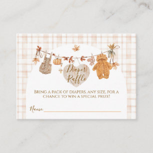 Fall in Love Rustic Modern Baby Shower Diaper Enclosure Card