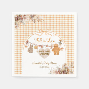 Fall in Love Rustic Modern Fall Baby Shower Napkin