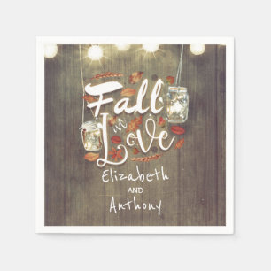 Fall in Love Rustic Wedding Napkin