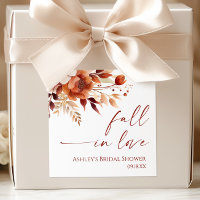 Fall In Love Rusty Burgundy Floral Bridal Shower