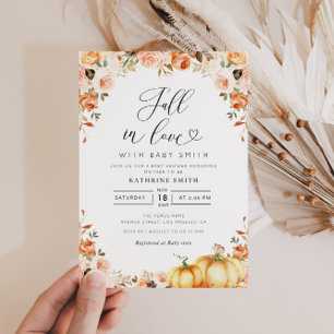 fall in love script baby shower invitation