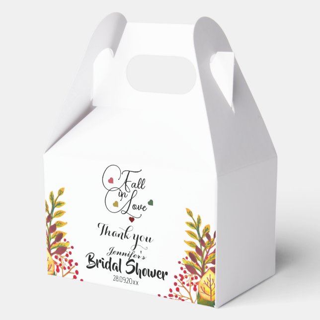 Fall in Love Script Bridal Shower  Favor Box (Front)