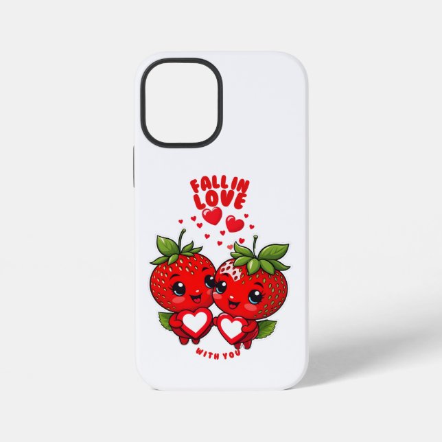 Fall in love strawberries iPhone case (Back)